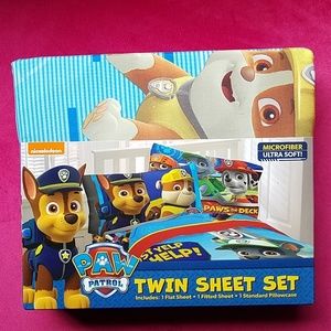 Microfiber Paw Patrol Twin Sheet Set NEW